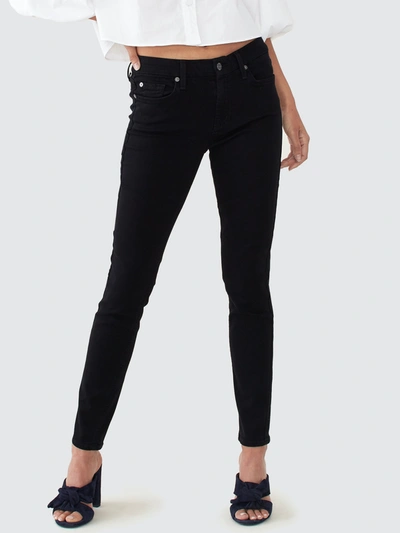 7 For All Mankind Jen7 By  Straight Ankle Jeans In Black In Black