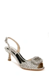 Badgley Mischka Women's Gaela Embellished Slingback Sandals In Silver Glitter