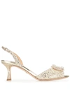Badgley Mischka Women's Gaela Embellished Slingback Sandals In Platino Glitter