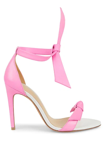 Alexandre Birman Clarita Leather Tie-strap Sandals In Pink