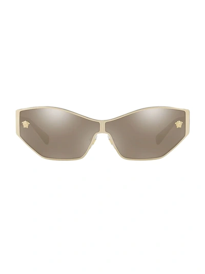 Versace Women's 0ve2205 67mm Shield Sunglasses In Pale Gold