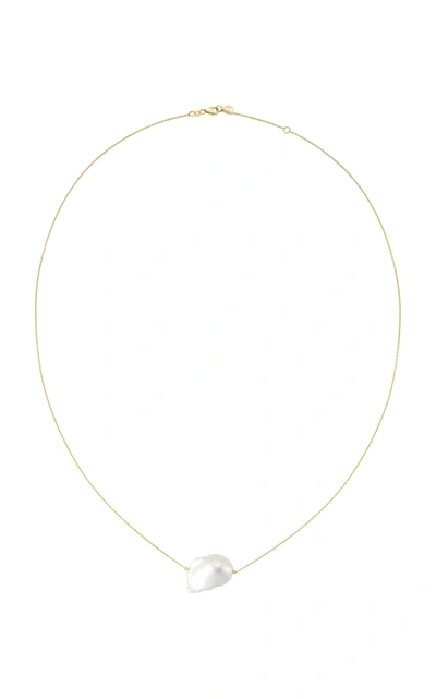 Charms Company Lover 14k Yellow-gold Baroque Peal Necklace In White
