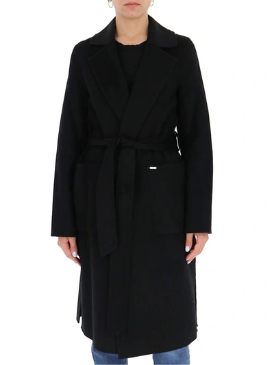 Michael Michael Kors Double-face Wool Blend Coat In Black