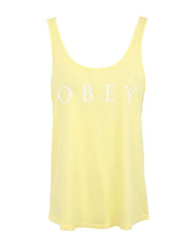 Obey Tank Top In Yellow