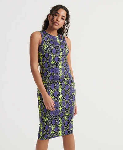 Superdry City Cut Out Dress In Purple