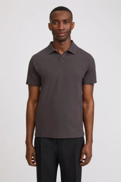 Filippa K Lycra Polo T-shirt In Dark Mole