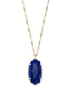 Kendra Scott Reid Long Faceted Pendant Necklace In Gold Cobalt Howlite