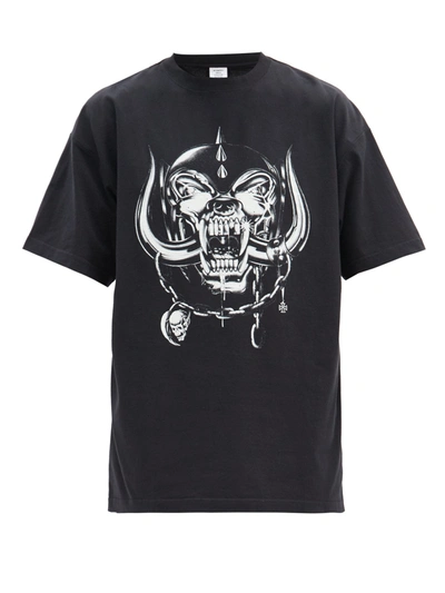 Vetements Motörhead Oversized Printed Cotton-jersey T-shirt In Black