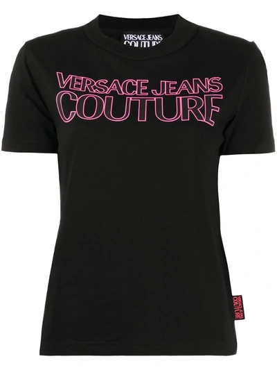 Versace Jeans Couture Logo-print Crew Neck T-shirt In Black