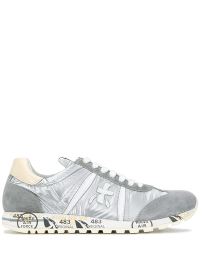 Premiata Lucy Trainers In Grey Suede And Fabric In Silver