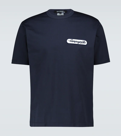Junya Watanabe Campagnolo Logo-appliquéd Cotton-jersey T-shirt In 1 Navy