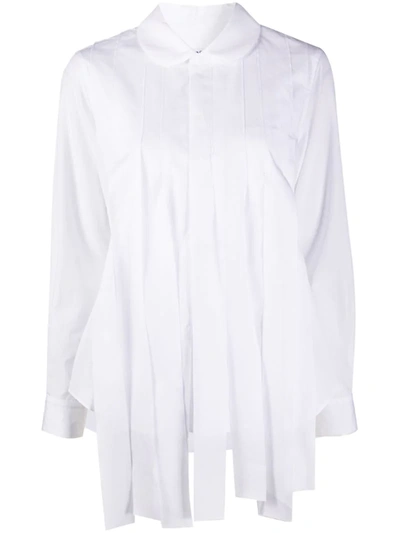 Comme Des Garçons Comme Des Garçons Long-sleeved Pintuck Detail Shirt In White