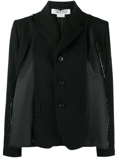 Comme Des Garçons Comme Des Garçons Long-sleeved Deconstructed Blazer In Black