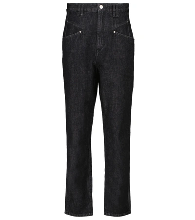 Isabel Marant Corsyv High-waisted Tapered Jeans In Black