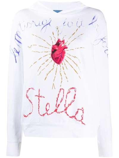 Stella Jean Logo Print Long-sleeved Hoodie In White
