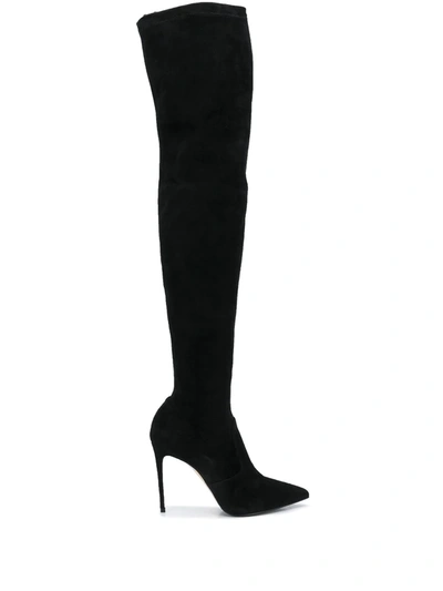 Le Silla Carry Over Thigh-high Boots In Black