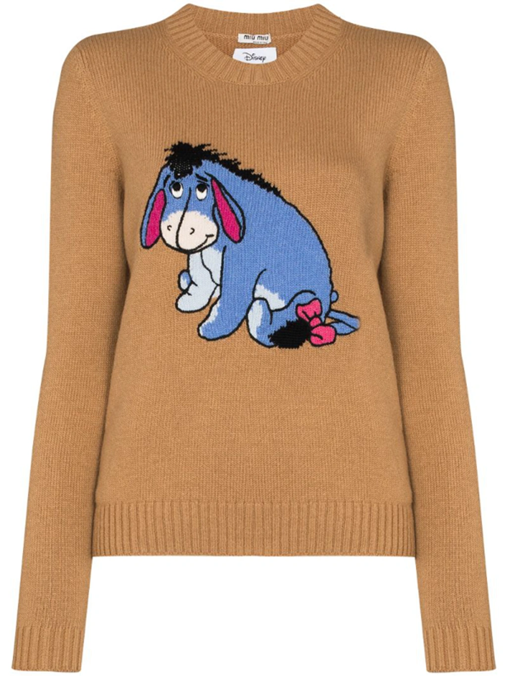 Miu Miu X Disney Eeyore Intarsia-knit Jumper In Brown | ModeSens