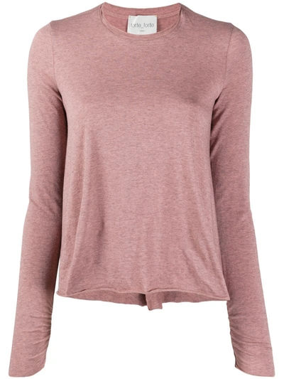 Forte Forte Rolled Trim Long-sleeved T-shirt In Pink