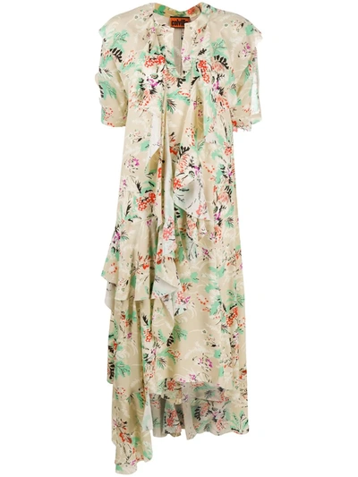 Colville Floral-print Asymmetric Dress In Neutrals