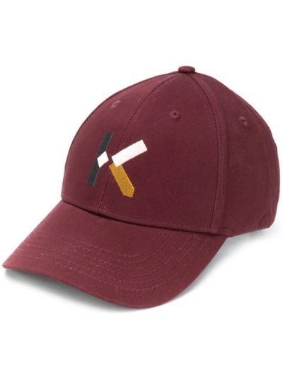 Kenzo Logo Embroidered Cap In Maroon