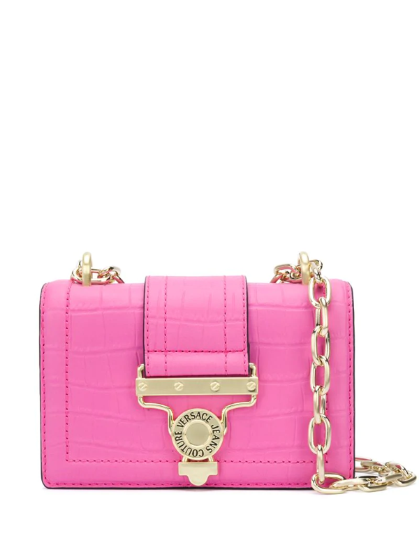 Versace Jeans Couture Crocodile Print Shoulder Bag In Fuchsia In Pink ...