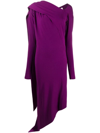 Vivienne Westwood Anglomania Asymmetric Draped Panel Dress In Purple