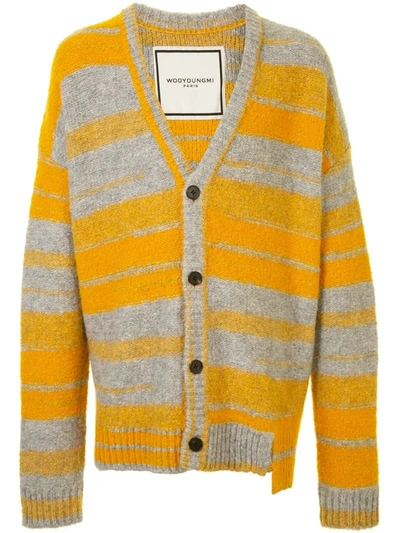 Wooyoungmi Oversized Striped Cardigan In Yellow
