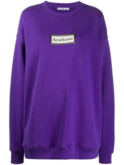 Acne Studios Logo-patch Sweatshirt In Purple