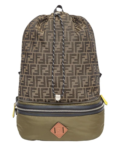 Fendi Beltpack Style Foldable Nylon Backpack Ff In Brown,khaki,black