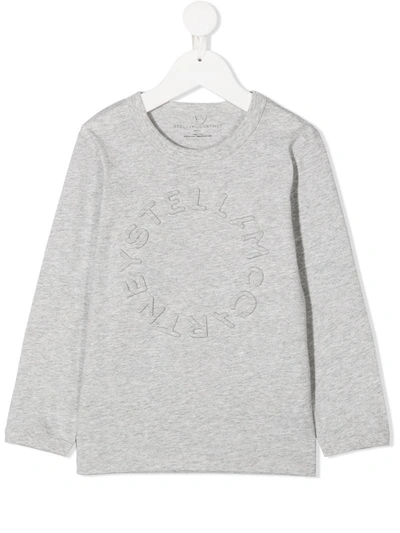 Stella Mccartney Kids' Raised Logo T-shirt In Grey
