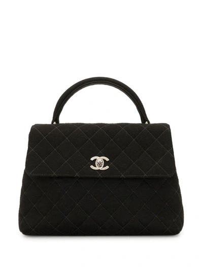 Pre-owned Chanel 1997 Diamond Quilted Flap Tote In Black