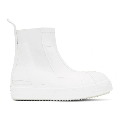 Rick Owens White Rubber Bozo Chelsea Boots In 11 White