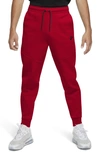 Nike Sportswear Slim Fit Tech Fleece Jogger Pants In Red/black