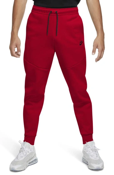 Nike Sportswear Slim Fit Tech Fleece Jogger Pants In University Red/black