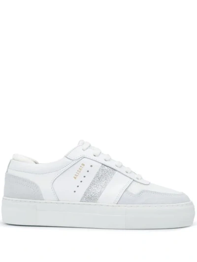 Axel Arigato Glitter Stripe Platform Sneakers In White