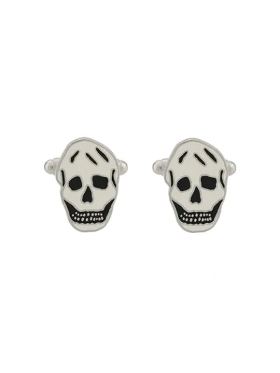 Alexander Mcqueen Silver-tone Metal Skull Cufflinks