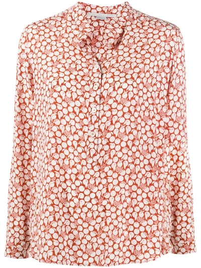 Stella Mccartney Fruit Print Long-sleeved Shirt In Orange