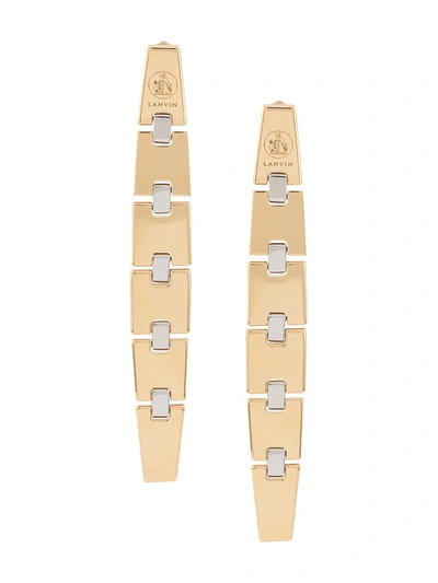 Lanvin Diamanté Gold Chain Earrings