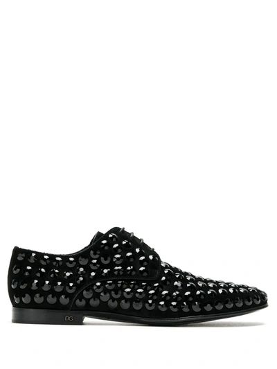 Dolce & Gabbana Stud-embellished Oxford Shoes In Black