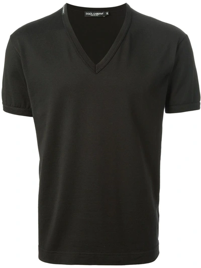 Dolce & Gabbana V-neck T-shirt In Black