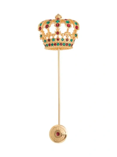 Dolce & Gabbana Crown Brooch In Gold
