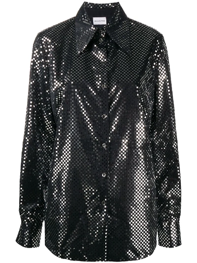 Magda Butrym Check Print Metallic Shirt In Blue