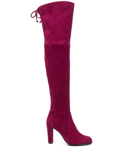 Stuart Weitzman Highland Thigh-high Boots In Purple