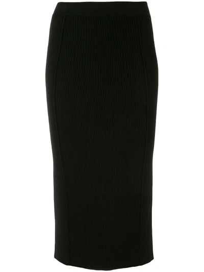 Jonathan Simkhai Ribbed Midi Skirt In Black