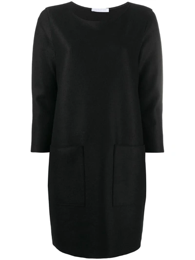 Harris Wharf London Long-sleeve Shift Dress In Black