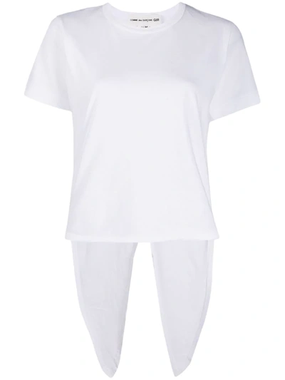 Comme Des Garcons Girl Fishtail Hem Cotton T-shirt In White