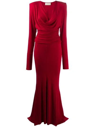 Alexandre Vauthier Draped Design Gown In Red