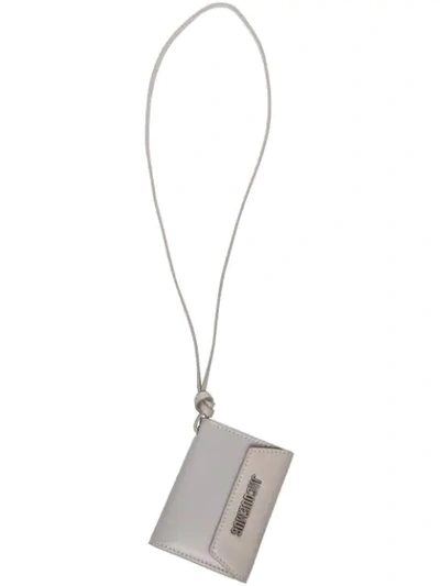 Jacquemus Logo Lettering Strap Cardholder In Grey