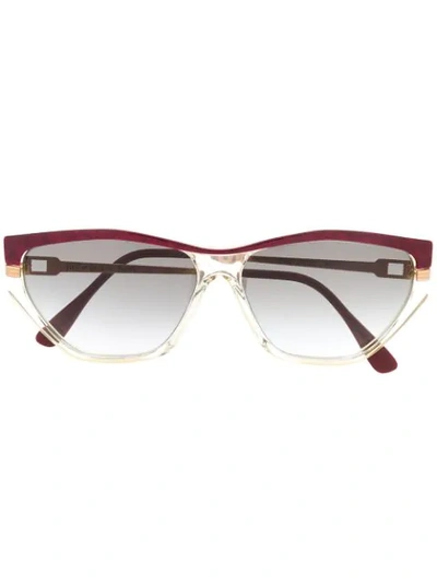 Pre-owned Saint Laurent 1990s Rectangular-frame Sunglasses In Red