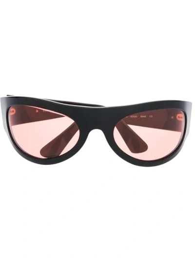 Pre-owned Moschino 1990s Chunky Tinted Sunglasses In Black